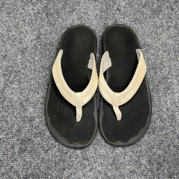 OluKai Ohana Sandals Women's 8 Cream Toe Post Athletic Outdoor Beach Flip Flops - Picture 3 of 10
